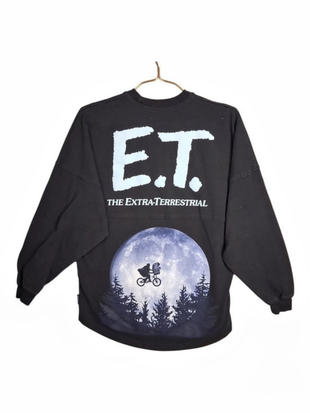 Universal Studios ET Spirit Jersey Shirt Size XS Extra Terrestrial Moon Black